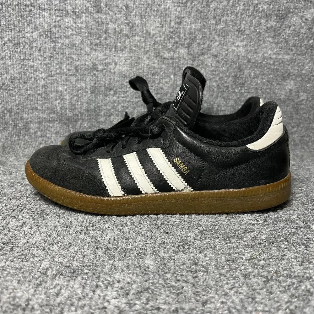 Adidas Samba Sneakers Mens US 5.5 Black Leather Low Top Lace Up Casual Shoes - Picture 5 of 11